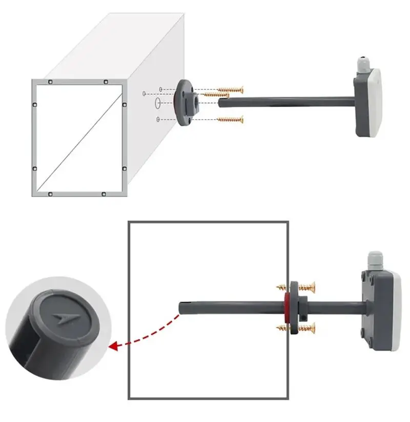 RS485 4-20mA 0-5V 0-10V Pipeline Duct Type Air Volume and Air Speed Sensor Airflow Air Velocity Transmitter