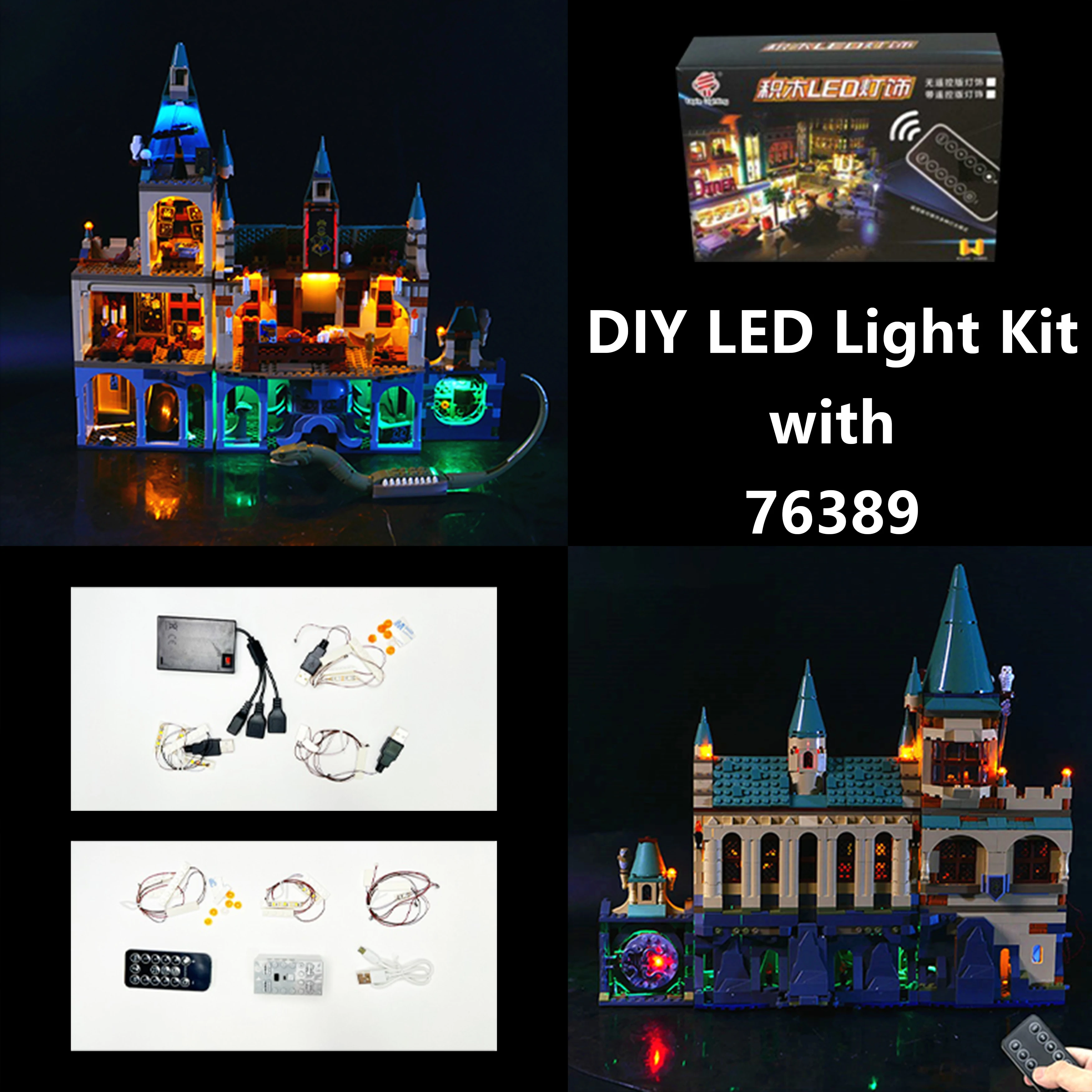 

DIY Building Block LED Light Kit for 76389 Fantasy Castle Secret Chamber Model, Decorative Remote Control Lights for Collectors
