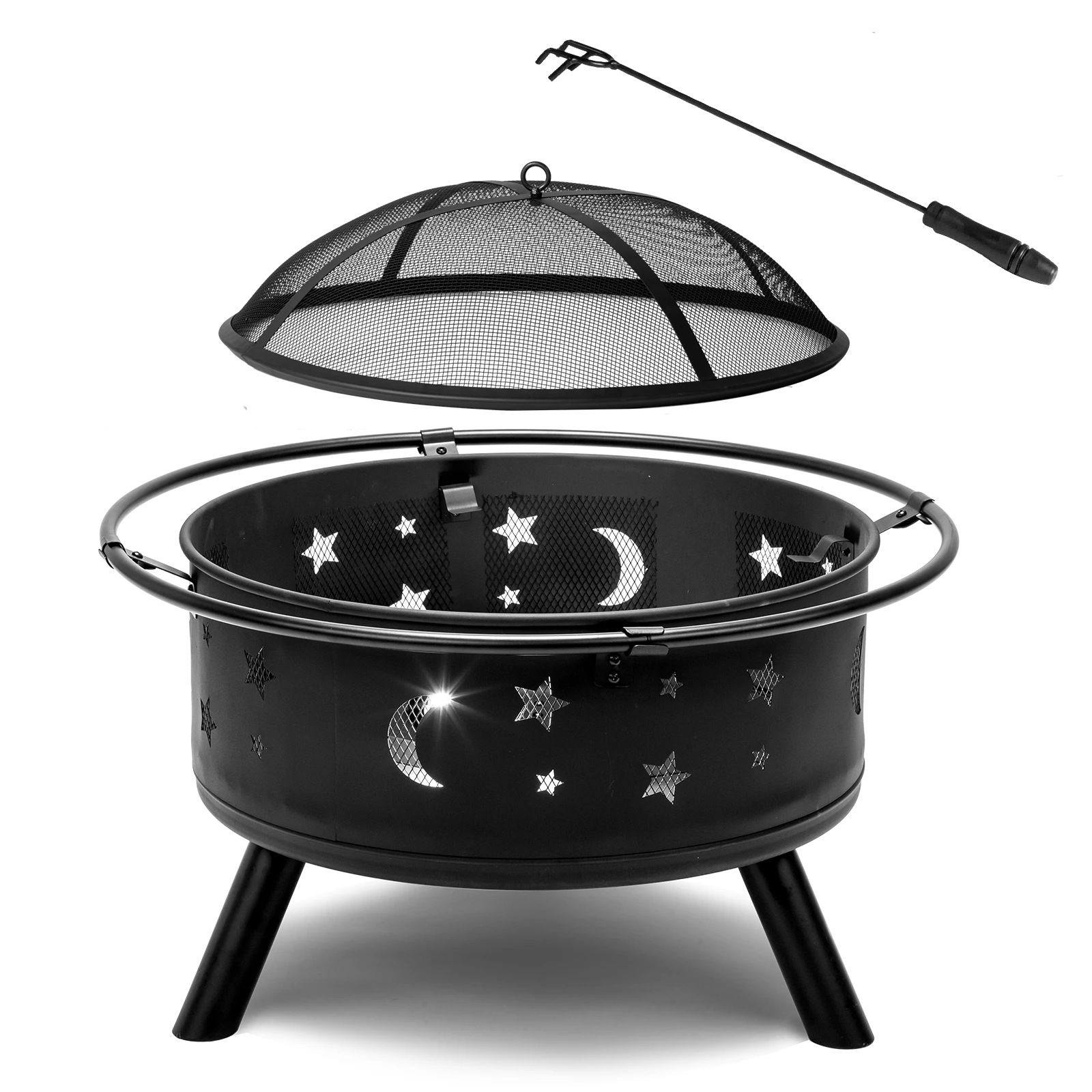 Lareira de metal de 30 polegad - Outdoor Camping Fire Pit avaliação e preço