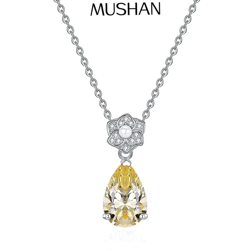 

Ювелирные изделия MuShan: Модное ожерелье-цепочка из стерлингового серебра 925 пробы с подвеской HCD и драгоценными камнями, эффектное украшение для женщин