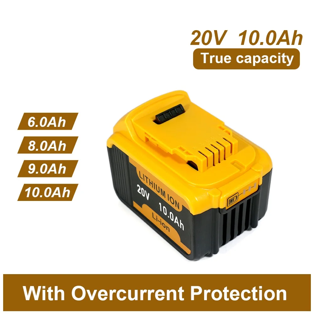 

Литий-ионный аккумулятор 6 Ач-10 Ач 20 В для Dewalt 20 В DCB206 DCB200 DCB205 DCF845 DCF850 DCF892 DCF911, аккумулятор для электроинструментов