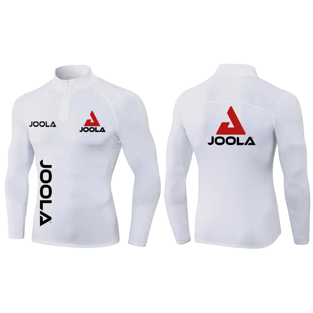 

JOOLA Men's Polo Collar Fitness Shirt Thin Ice Silk Quick Drying Breathable Running Sports T-shirt Tight and Slimming Half Zippe