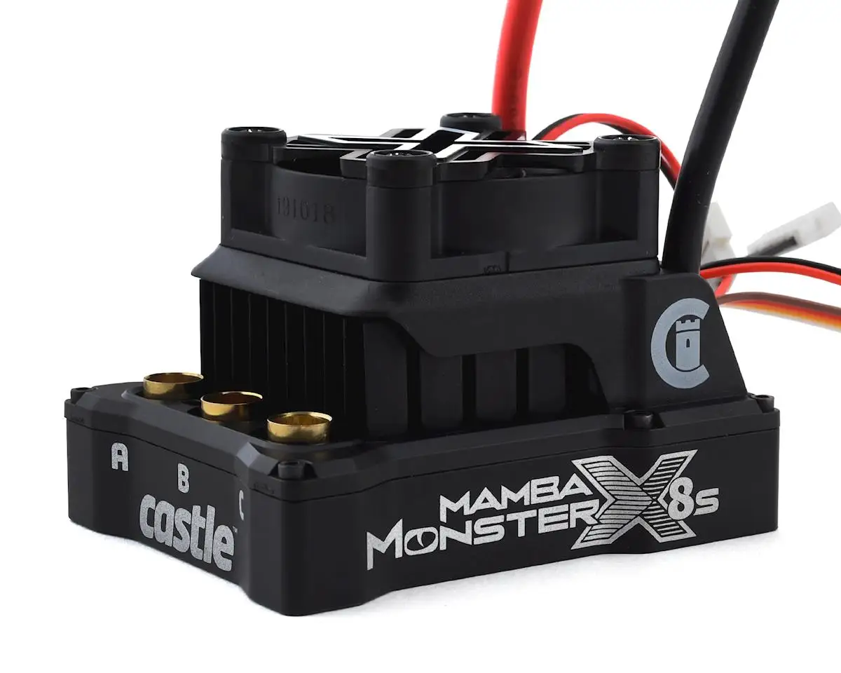 Castle Creations Mamba Monster X 2-8S SENSORED ESC  Castle Mamba X Speed controller for 1/6 RC monster truck car 1717 1/6 33.6V