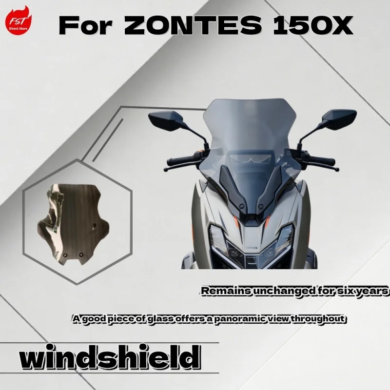 

ZONTES150X Special Front Windshield Windproof Rainproof Chest Guard High Definition Clear View Motorcycle Windshield