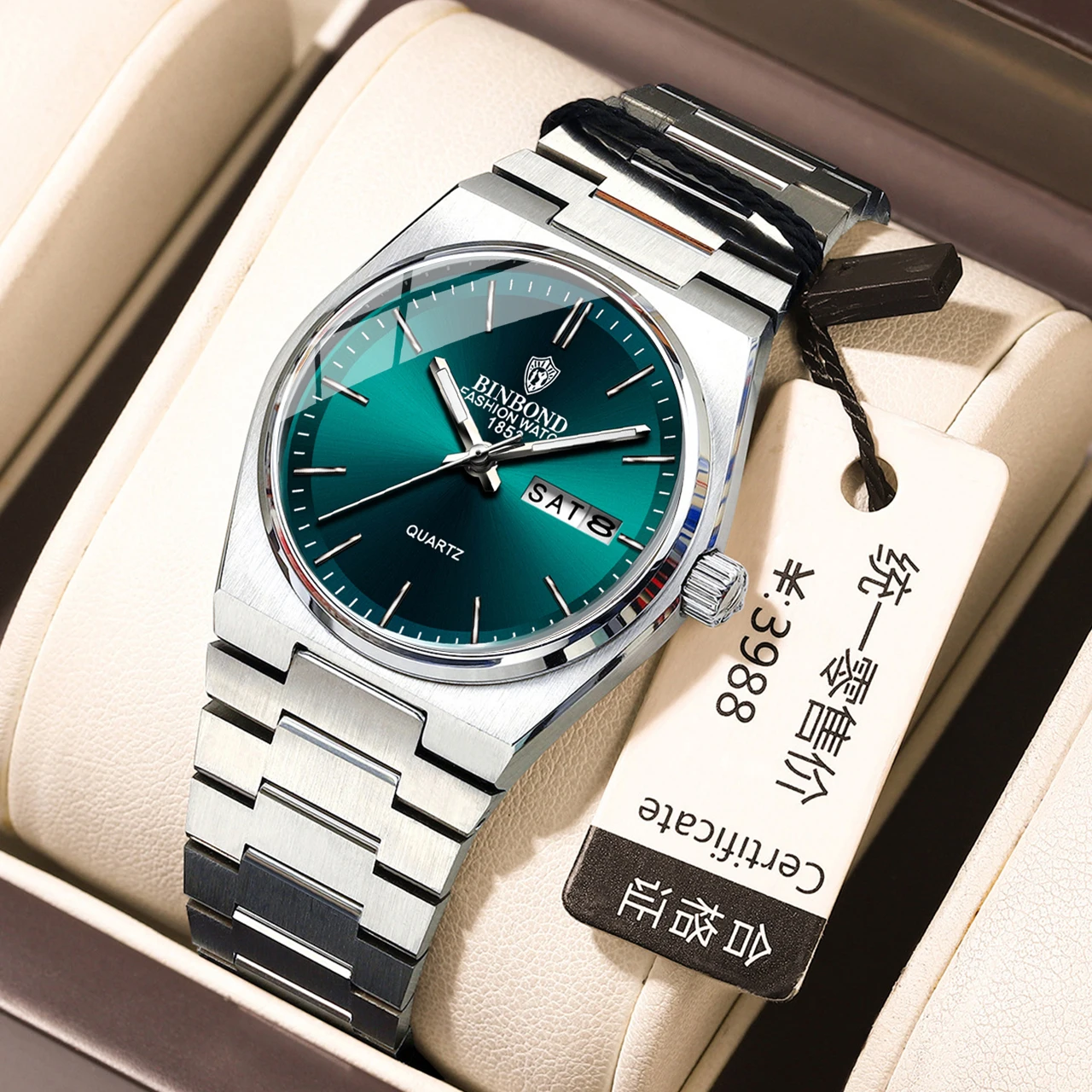 

BINBOND женские часы, роскошные модные оригинальные кварцевые часы для женщин, водонепроницаемые, светящиеся, из нержавеющей стали, трендовые, элегантные, новые