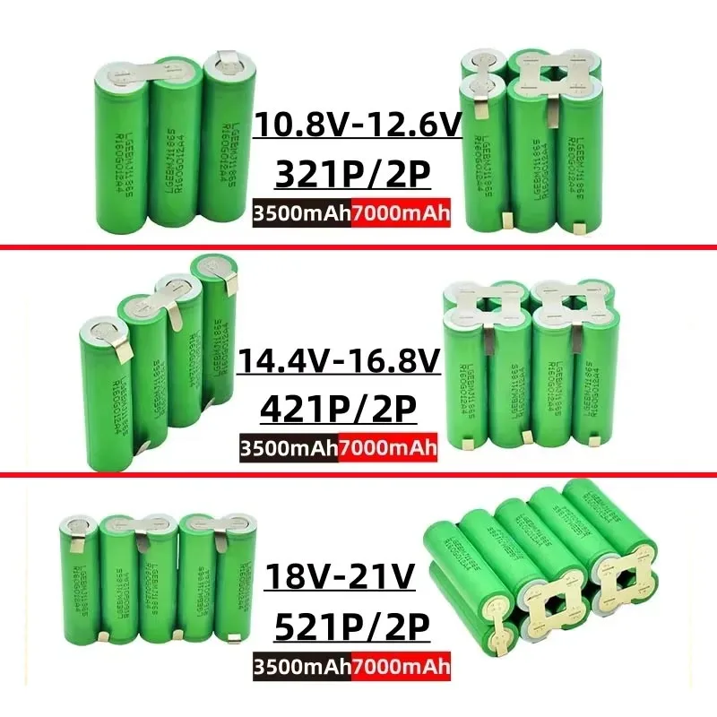 ☞18650 MJ1 3500Mah 7000Mah 20A discharge 3S 4S 5S 6S 7.4V 12V 14.4V 18V 25.2V screwdriver battery 18650 battery pack
