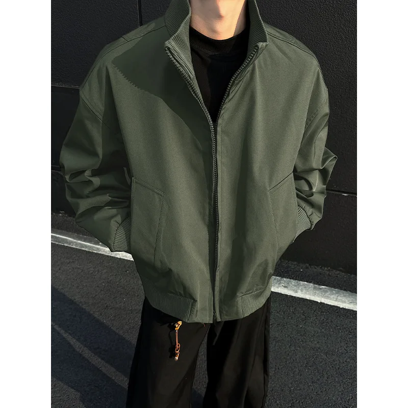 

Мужская куртка с воротником-стойкой American Sle ort, весна-осень, большие размеры, модная брендовая свободная универсальная куртка Fat People Haome...