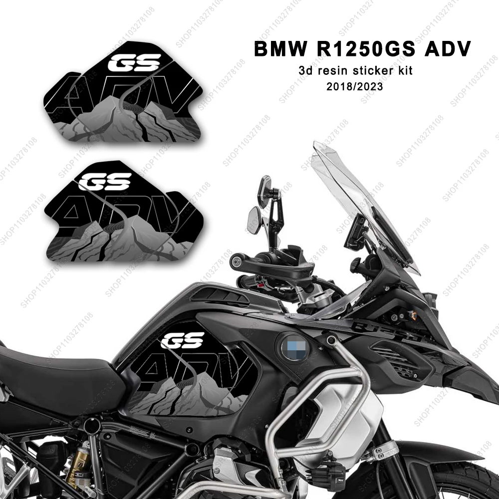 

Для BMW R 1250 GS ADV 2018/2023 ограниченная серия, новый комплект 3D-наклеек из эпоксидной смолы, защитная наклейка на боковую накладку на бак мотоцикла