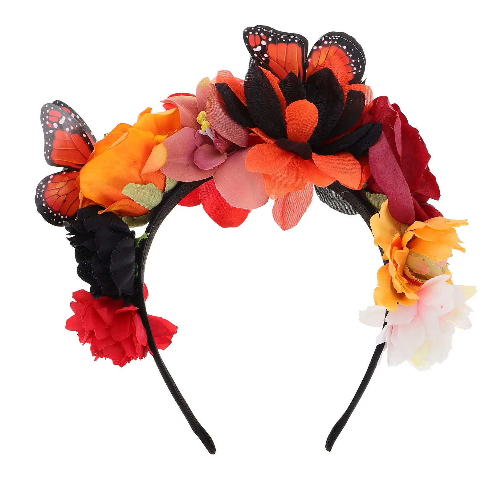 Carnival Floral Butterfly Headband for Women Elegant Simulated Flower Headpiece Whimsical Romantic Hair Decoration Festival