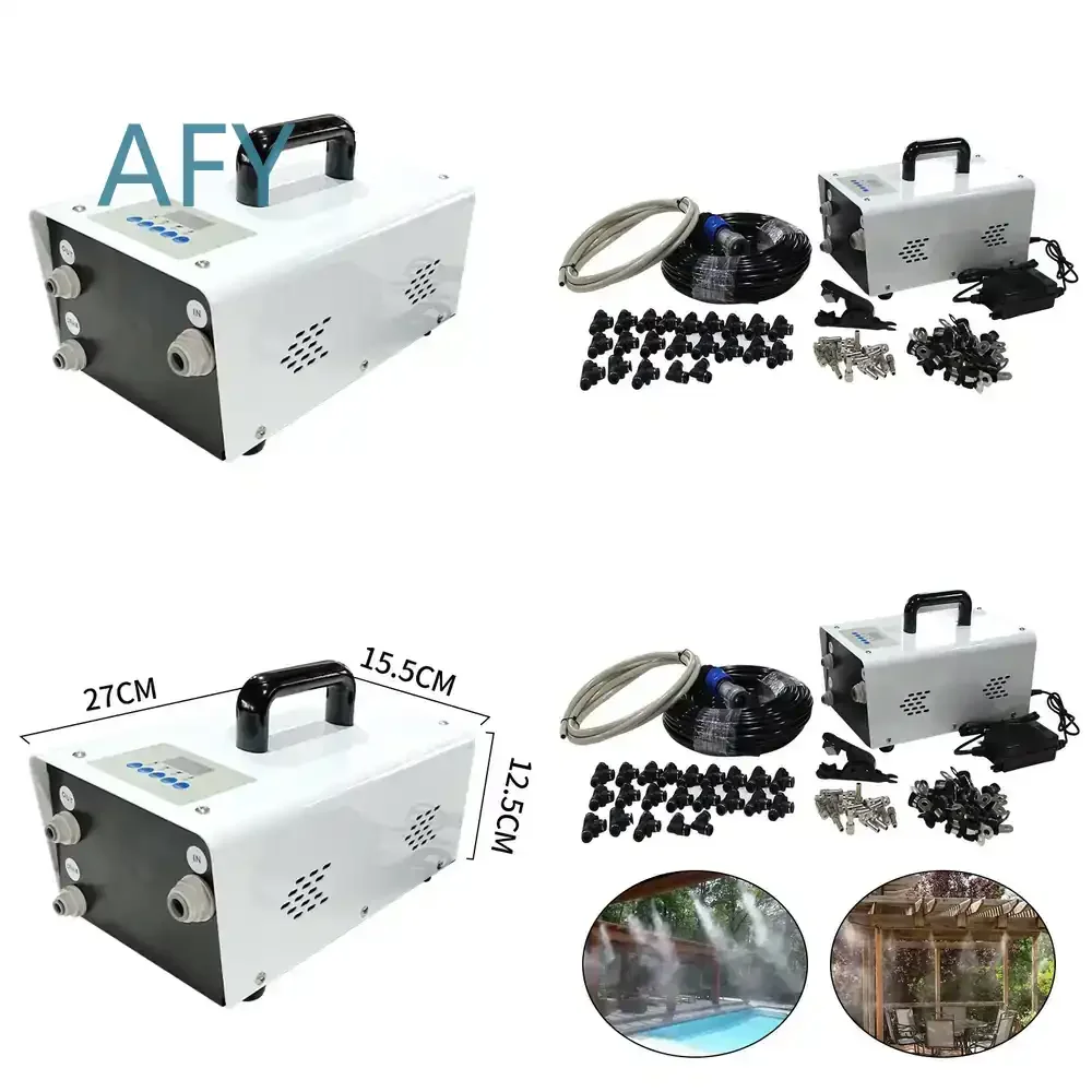 Low Pressure Mist Pump for Outdoor Humidification Cooling System 20pcs Spray Nozzles 10 Bar Garden Misting Kit Irrigation