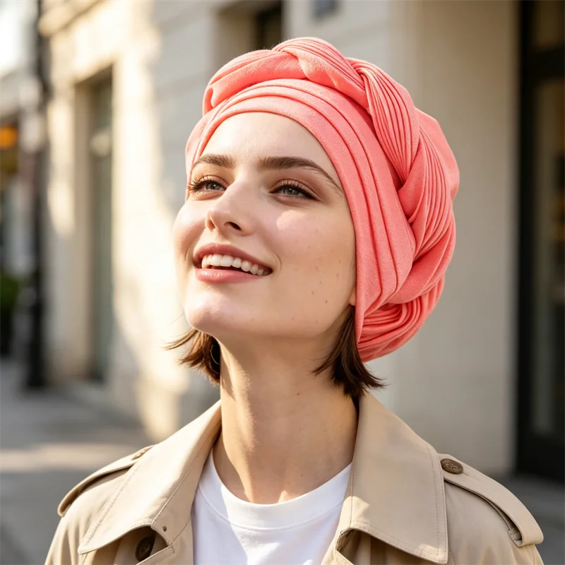 New Turban Cap Nigerian Wedding Geles African Auto Gele Headties Head Wrap Bonnet Braid Knot Turbante for Women Headwear Hats