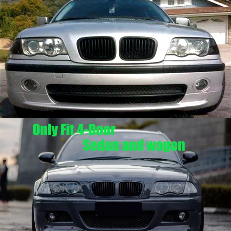 Magickit-parrilla de riñón de parachoques delantero para BMW Serie 3 E46 4 puertas 1998 1999 2001, malla de rejilla de capó superior de carreras centrales