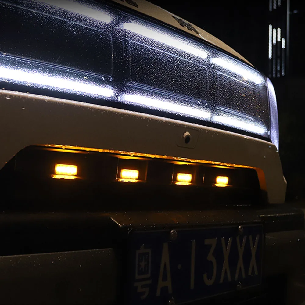 4 قطعة ل BAIC BJ30 2024 2025 الشبكة الأمامية الصغيرة الضوء الأصفر سيارة تعديل لوازم أضواء تحذير متعددة الوضع أضواء المحيطة