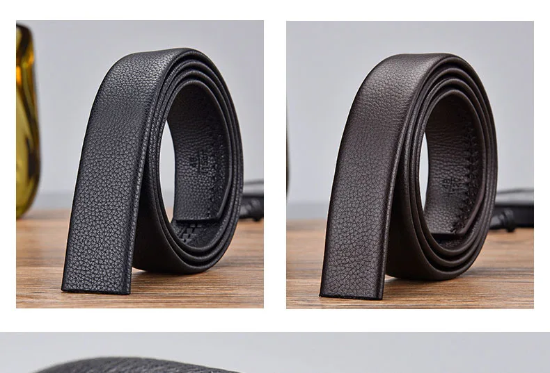 100 120 130 140 150 160 170 180cm Automatic Belt Without Buckle Men Width 3.5cm No Buckle Good Quality Leather Belt Body Strap