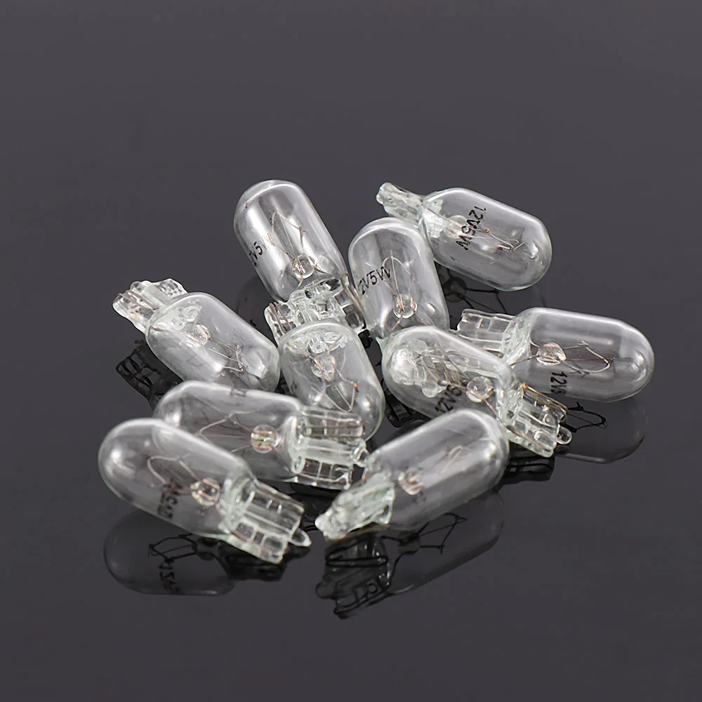 

10 Pcs/set Halogen Bulbs T10 W5W 194 168 License Plate Lights 12V 5W Width Lamp Warm White Signal Light