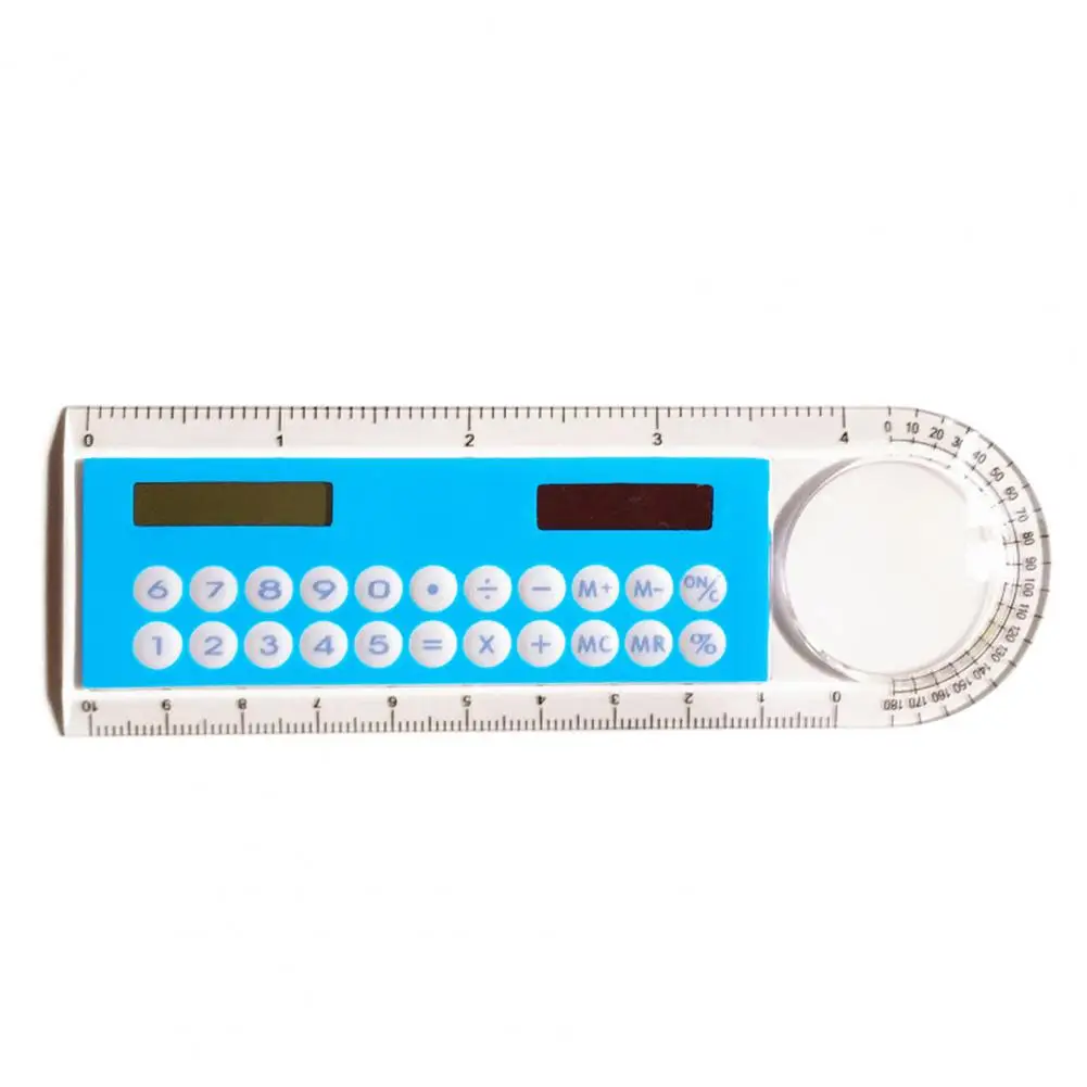 Solar Ruler Calculator Multifunctional Large Display Screen Stationery 3 in 1 10cm Length Solar Card Ruler for School