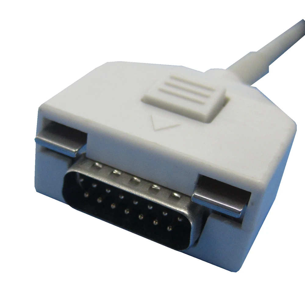 كابل ECG / EKG DB15 دبابيس ECG EKG 10 يؤدي كابل القطب الكهربائي EKG سلك الرصاص متوافق مع شاشة F *ukuda ME #2