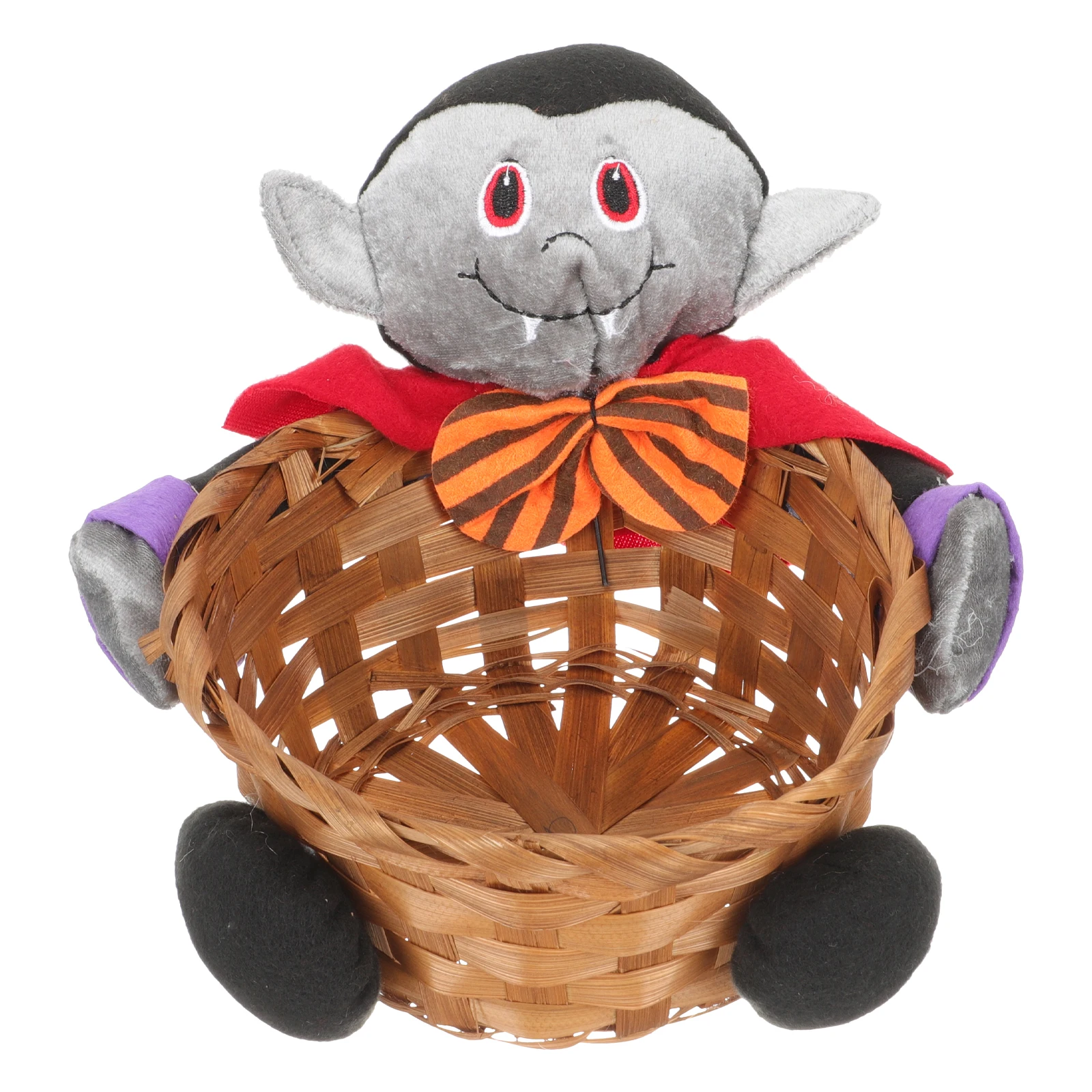 

2 Pcs Fruit Basket Candy Pumpkin Bamboo Creative Decorative Bowl Halloween Supplies Leopard Decoration