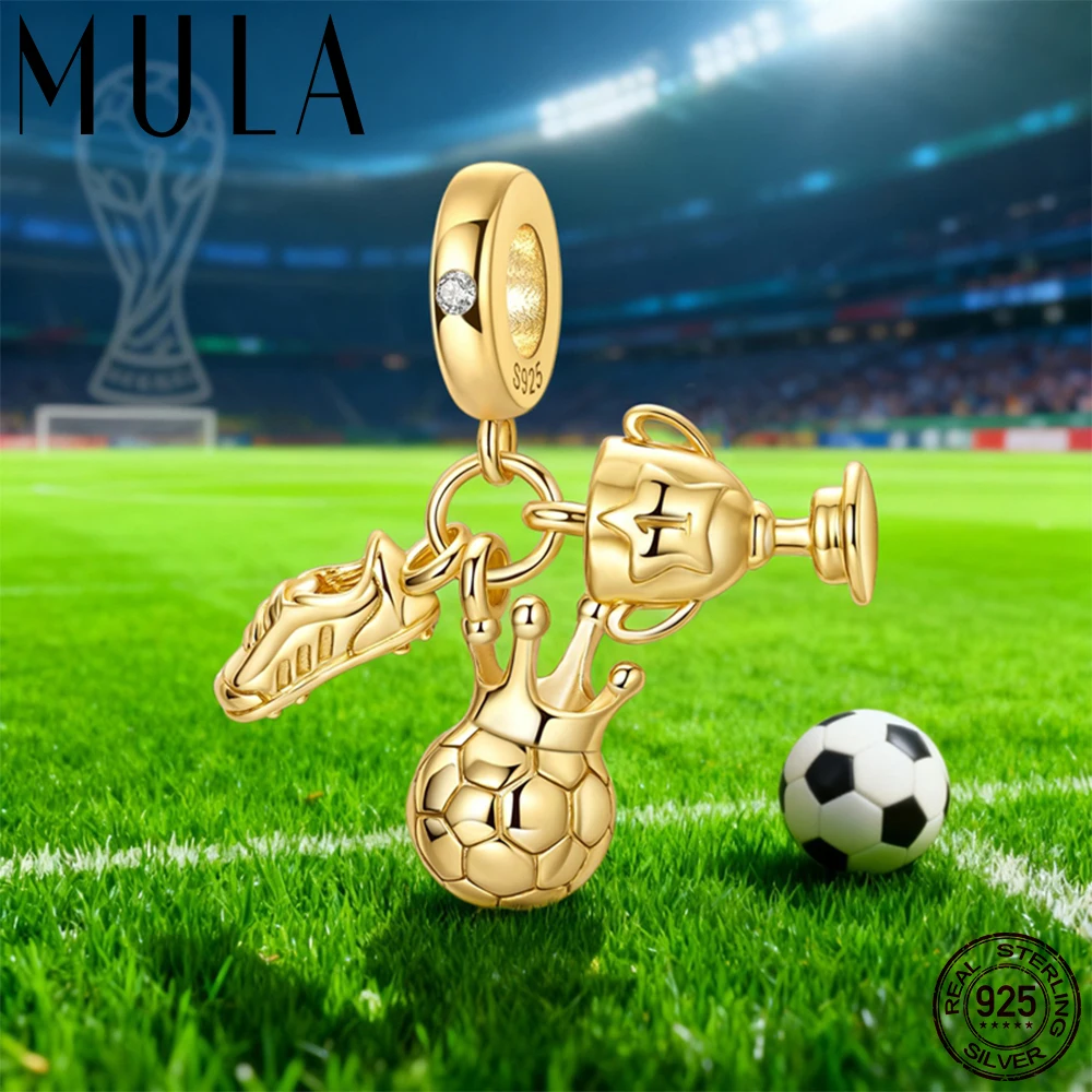 

MULA 1 шт. Кубок мира 925 серебряная Корона футбольный трофей кулон подходит оригинальный браслет-цепочка в виде змеи DIY ювелирные изделия подарок для женщин