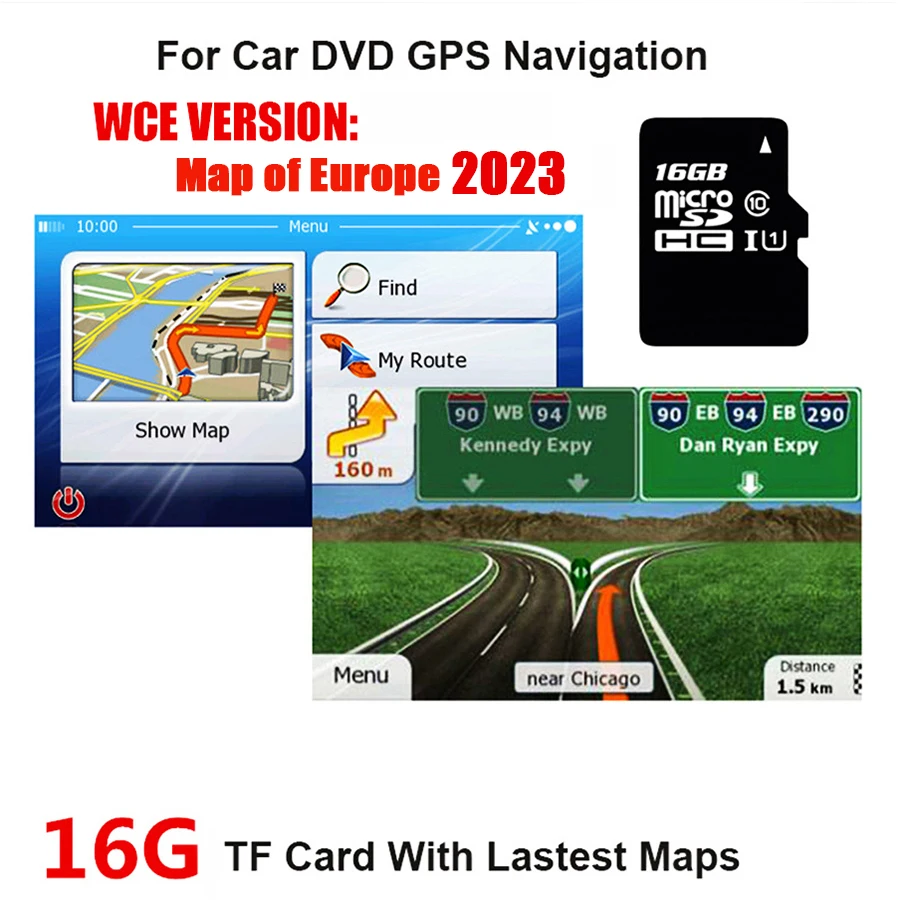 

For WCE System Car GPS Navigation 16GB Micro SD Card Lastest Europe Map Italy,France,UK,Spain,Turkey,Germany,Austria etc