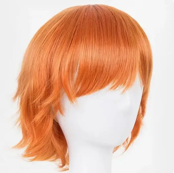 Orange Wig   Synthetic Heat Resistant Fiber Short Wavy Hair Costume Cartoon Cos-play Ladies' Hairpiece for Salon Party