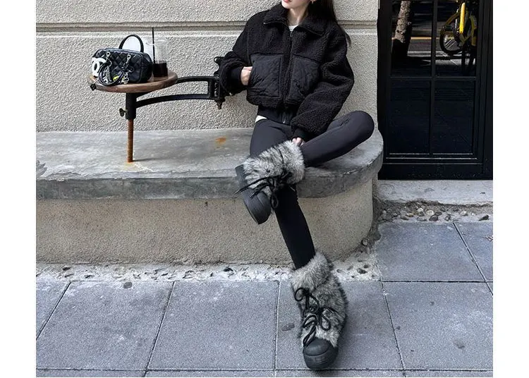 Supplier photo of The Cropped Sherpa Zip Jacket