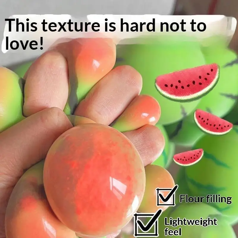New Artificial Watermelon Shaped Squeeze Toy Smooth Touch For Stress Relief Kids Adults Home Office Use