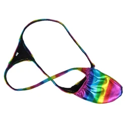 Sexy Men's Gay Underwear Bikini Penis Pouch G-strings Shining U Convex Low Waist Sissy Thong Jockstrap Men