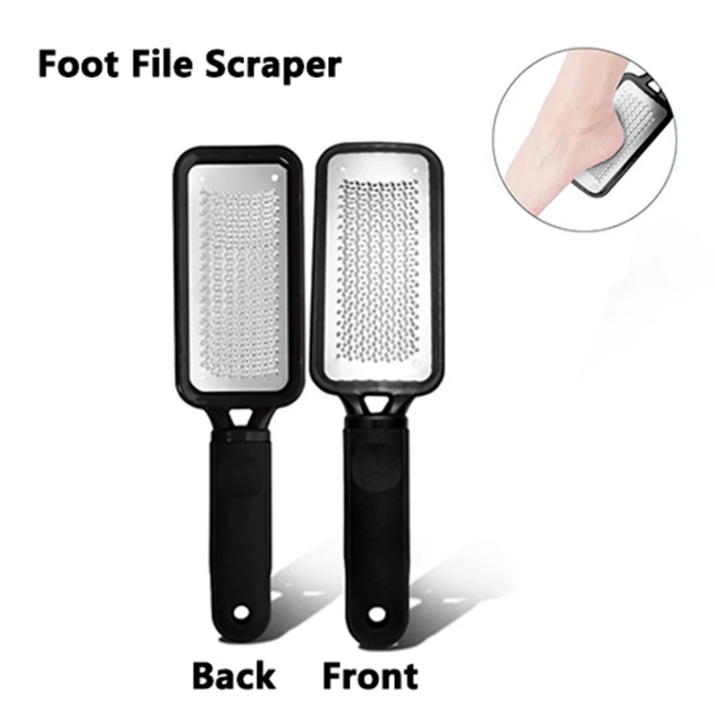 1 pezzo di lima per piedi scrubber pelle morta rimozione calli raschietto in acciaio piedi cura strumento pulito