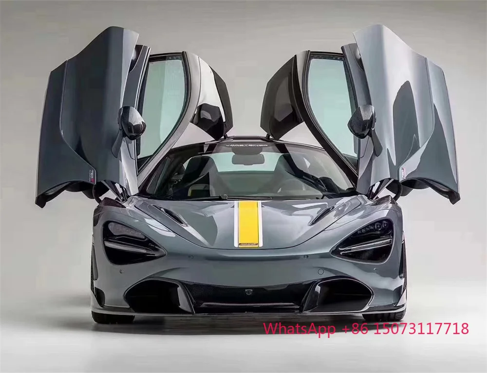 لـ 720s طقم الجسم V نمط تعديل ألياف الكربون مع المصد الأمامي المصد الخلفي التنانير الجانبية الخلفي سبويلر حالة جديدة #4