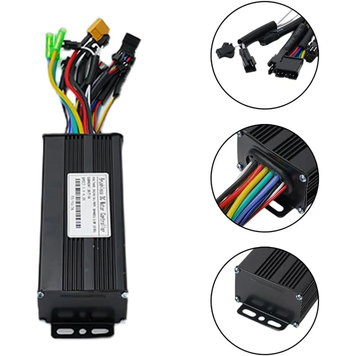 Contrôleur de Vélo Électrique COFA JN, Contrôleur de Moteur Sans Balais à Onde Sinusoïdale 24V/36V/48V 30A 750W/1000W pour Vélo Électrique ou Trottinette