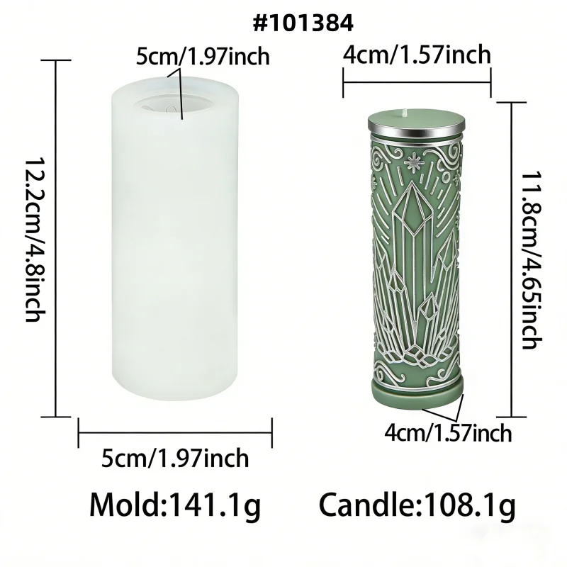 3D Esoteric Cylinder Silicone Candle Molds Relief Mystic Moth Snake All-Seeing Eye Pillar Resin Crafts Mold Handmade Decor Gifts view 6