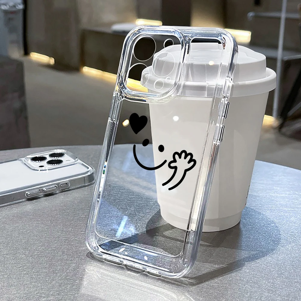 

Good Mood Emoji Transparent Case For iPhone 16 Pro Max 11 12 13 14 15 16 17 Pro Max 7 8 Plus X XS Shockproof Silicone Soft Funda