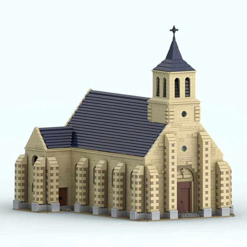 9072pcs MOC Church La Daguenière Architecture Model Building Blocks Construction Toy Christmas Gift Creative Birthday Display