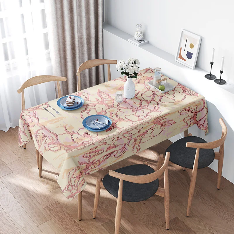 Abstract Art Tablecloth: Unique, Contemporary Design Bringing Creative Lines and Modern Elegance to Your Dining Space