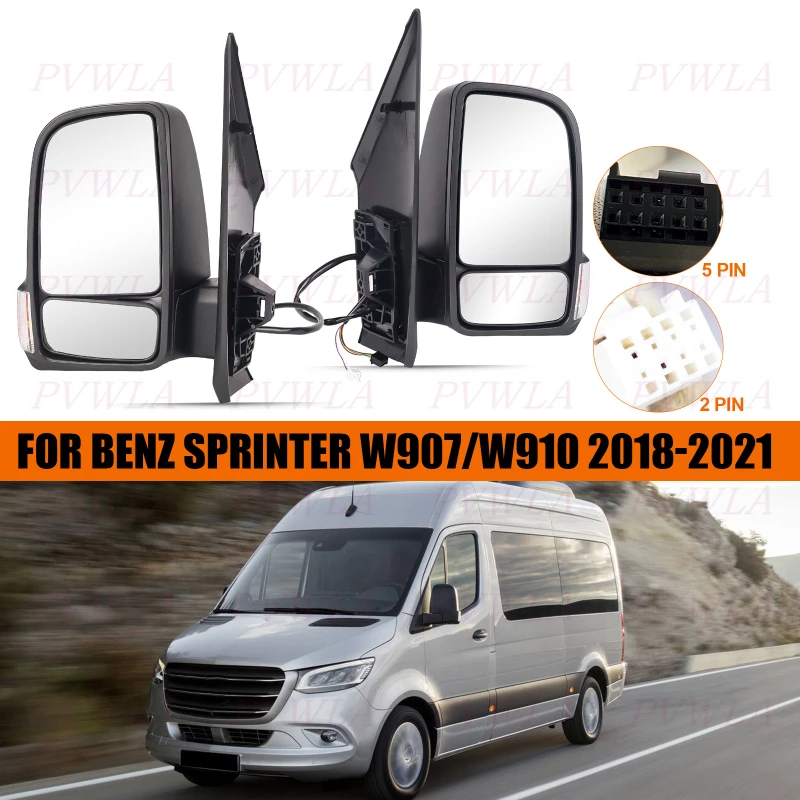 

5+2PIN Rear Mirror Assembly For Benz Sprinter W907/W910 2018 2019 2020 2021 Car Accessories 9108108901 9108109201