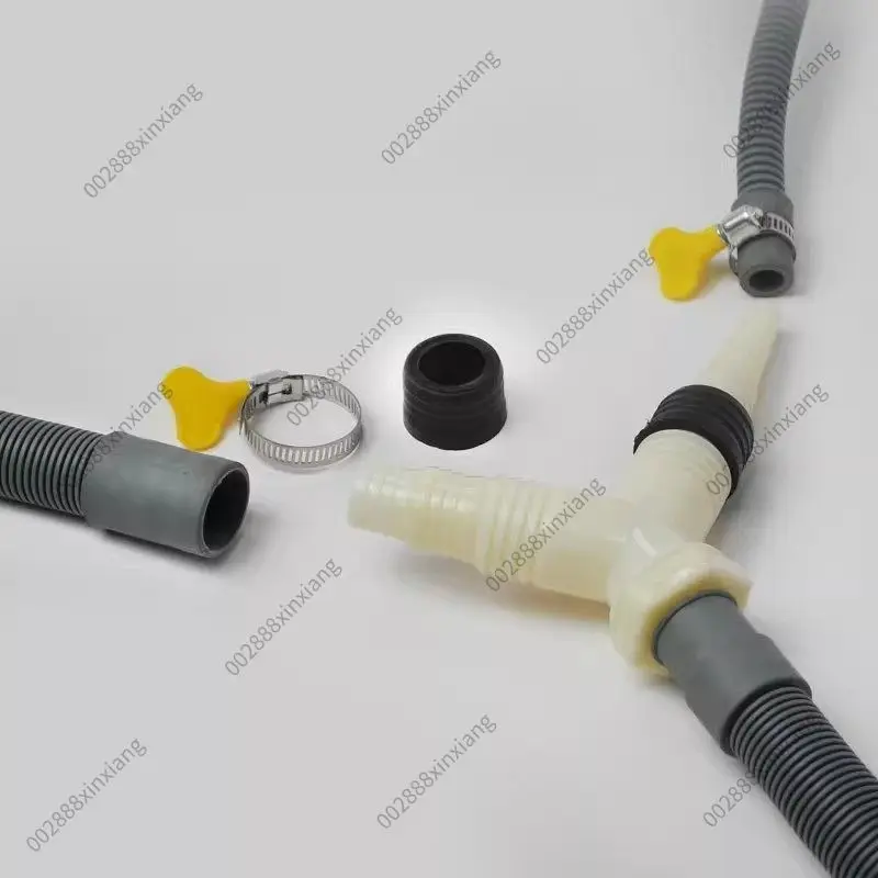 Washer Dryer Sewer Tee Two in One Out Balcony Manifold Pipe Dual-use Connector