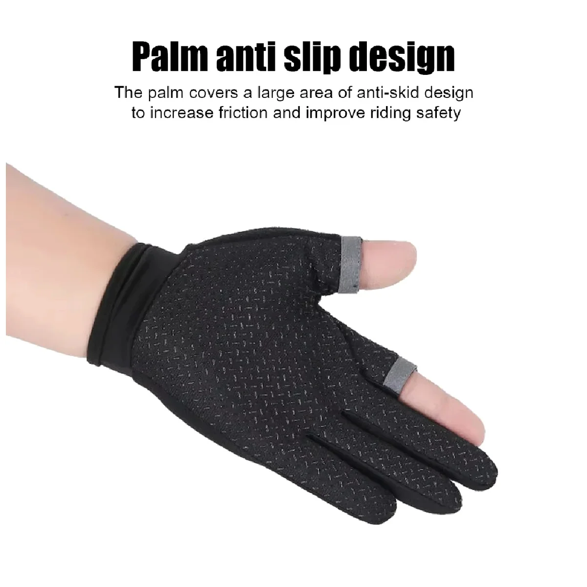 Summer Fishing Gloves for Men And Women Two-Finger Touchscreen Compatible Anti-Slip Sun-Proof Breathable Cycling & Fitness Glove