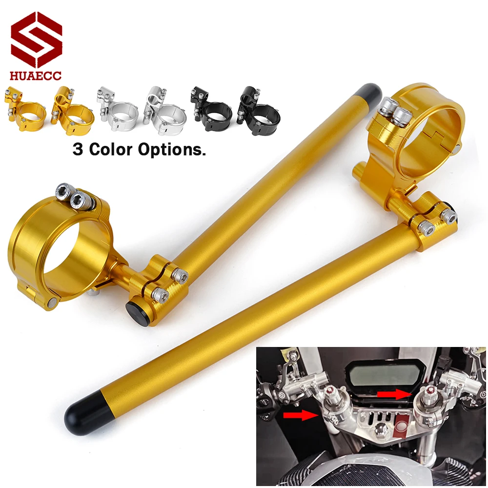 

58mm Motorcycle CNC Billet Aluminum Adjustable Clip-On Handlebar Fit most of sport bike with 58mm fork clip