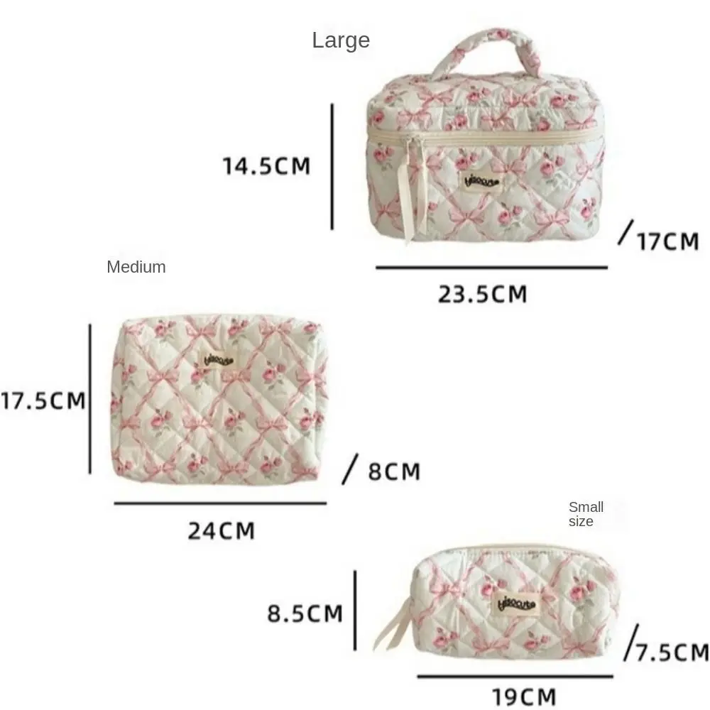 Large Capacity Bow Makeup Bag Portable Durable Storage Toiletry Bag Multi-function Wear-resistant Cosmetics Storage Bag Travel