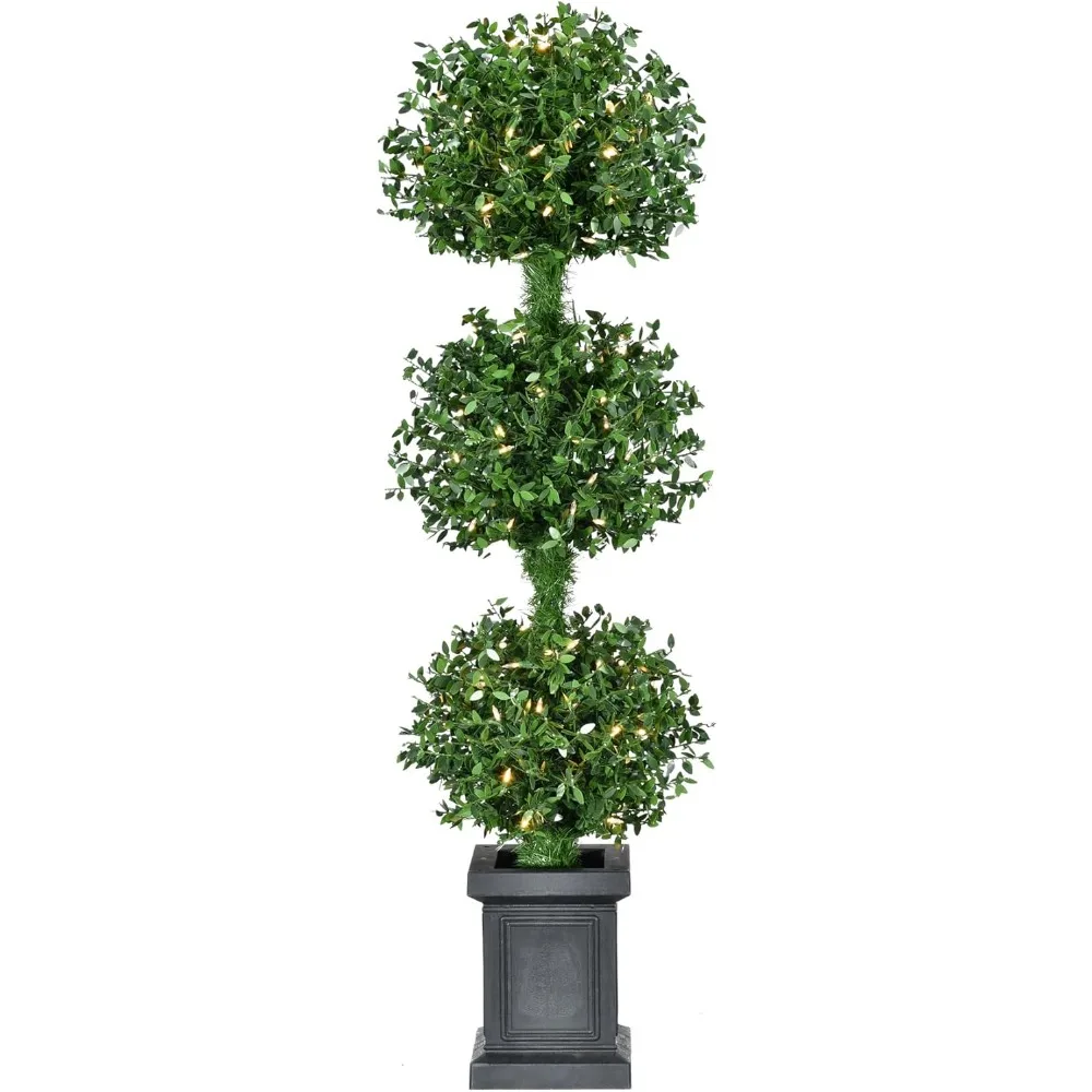

Equipped with Warm LED Lights in A Black Pot, Outdoor Holiday Decorations, and Battery Powered Fake Trees