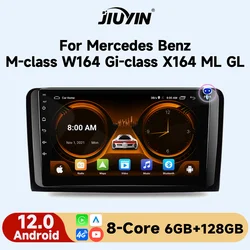 Radio samochodowe JIUYIN do Mercedes Benz M-Class W164 GL-Class X164 ML GL 2005-2012 bezprzewodowe CarPlay Android Auto nr 2 din 2din DVD