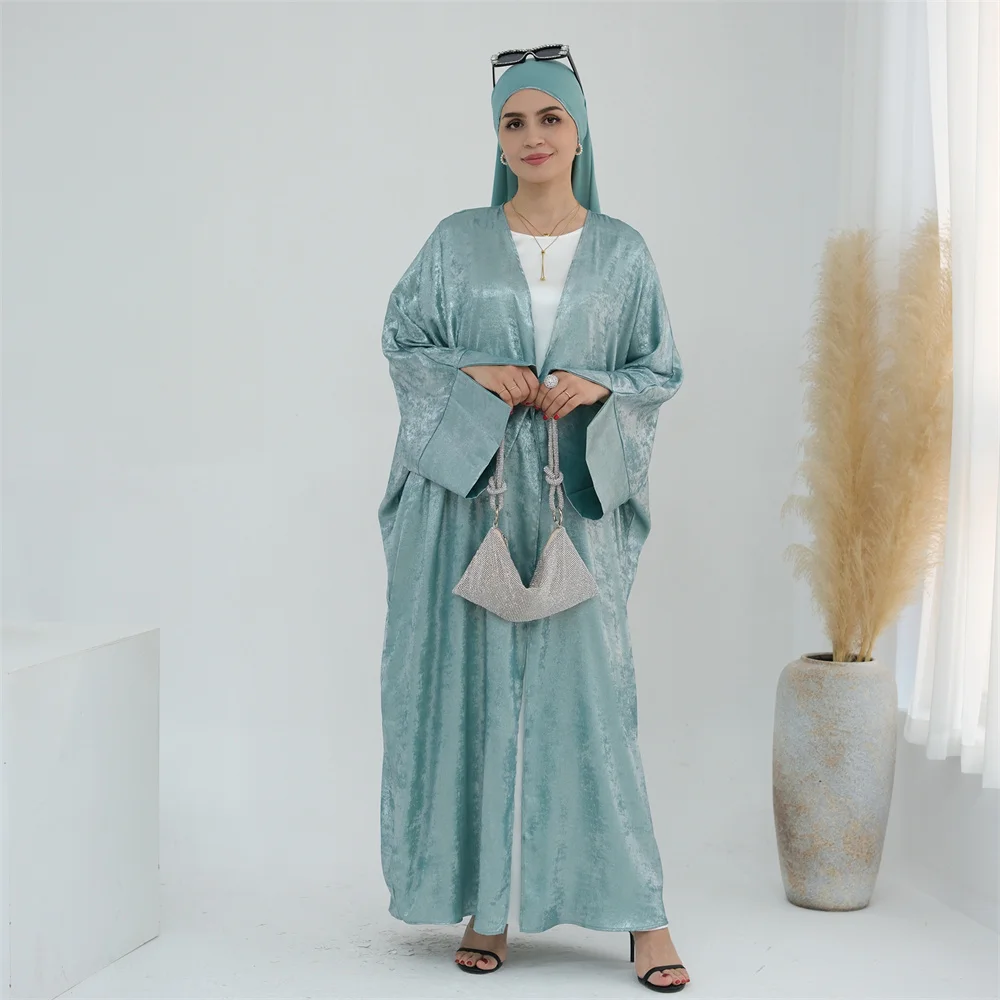 

2024 New Dubai luxury Abaya for Muslim Women Turkish Elegant Arabe Robe Islam Open Abayas Modest Kimono Eid Ramadan Clothes