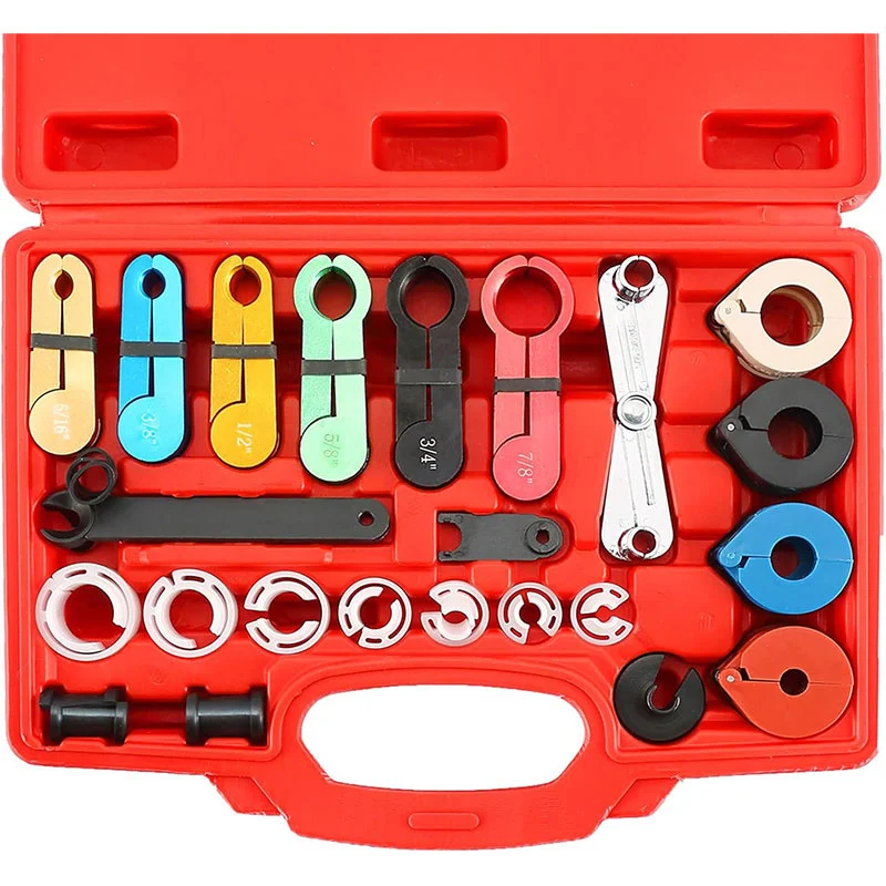 22Pcs Car AC Fuel Line Disconnect Kit With Tool Box Universal Quick Disconnect Tools Auto Repair Tool