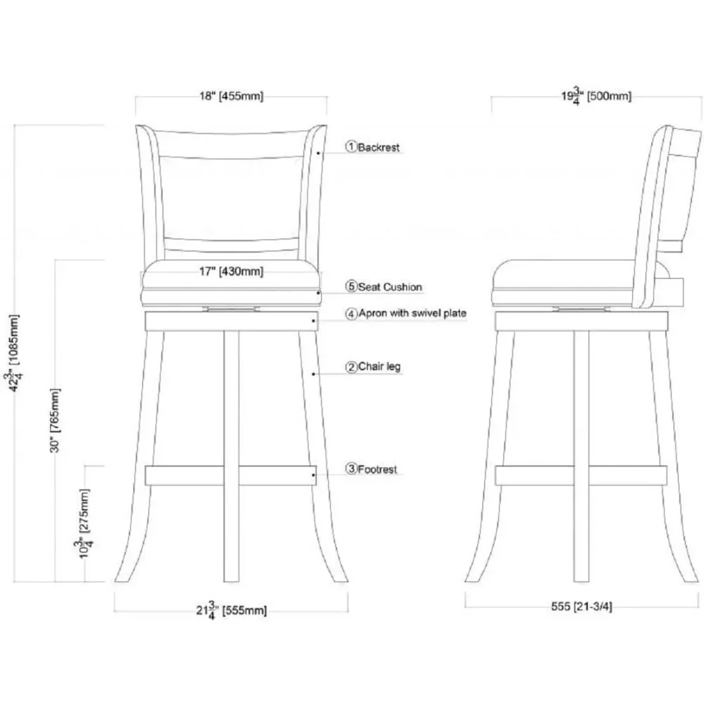 Bar Height Swivel Stool, 30-Inch