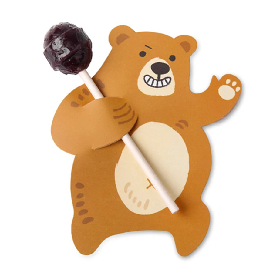 50Pcs Cute Animal Bear Santa Claus Candy Lollipop Decoration Cards Wedding Kids Birthday Party Supplies Rabbit Gift Accessories