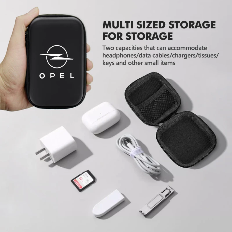 Car Earphone Key Case Men Ladies Key Storage Bag Auto Accessories For Opel OPC Astra J H G K Insignia Corsa D B E Mokka Vectra B view 5