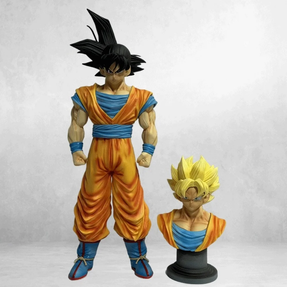 

Аниме-фигурка Dragon Ball Z Super Saiyan Son Goku GK First Appearance, коллекционная модель из ПВХ, 48 см