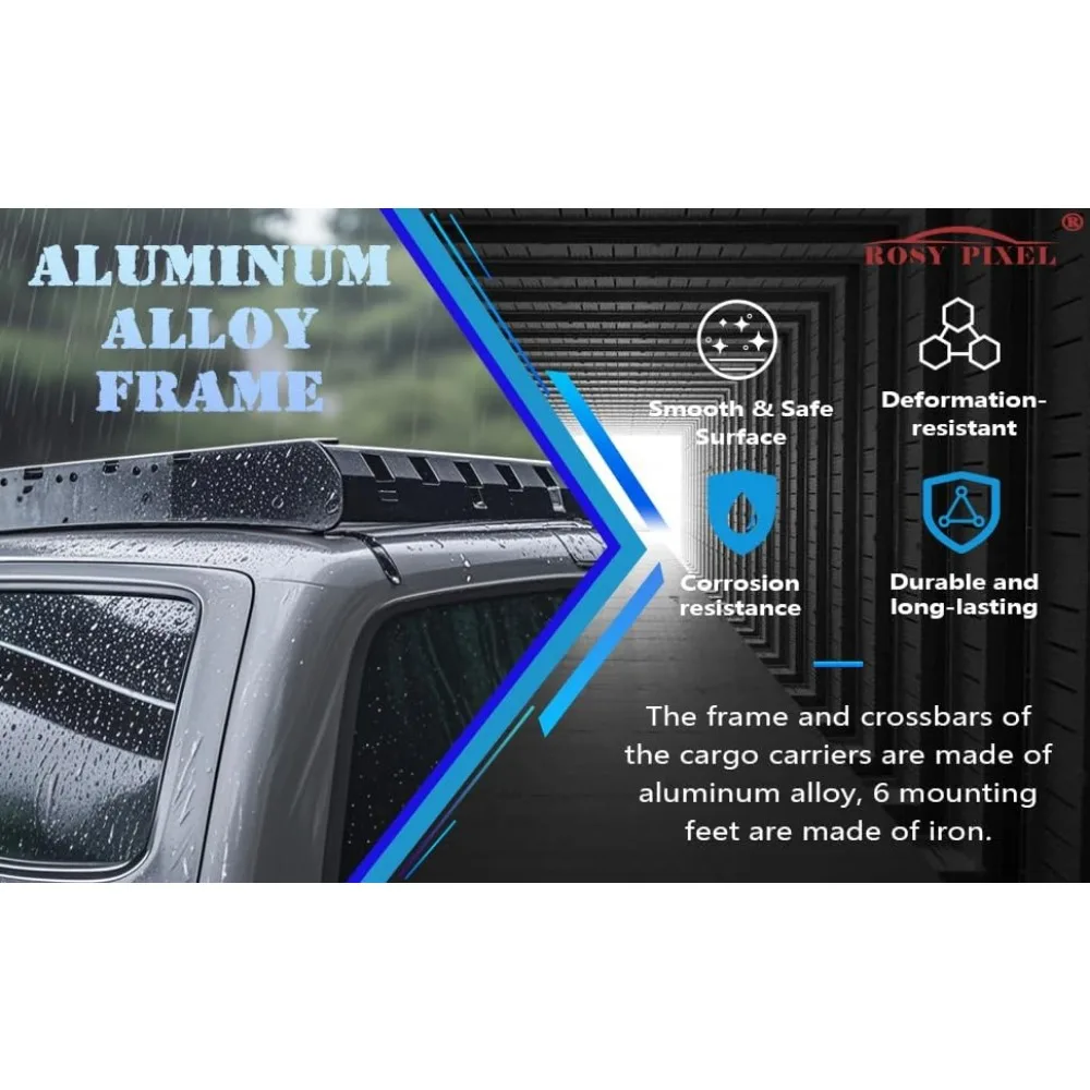 سلة البضائع لـ 2005-2023 تويوتا تاكوما كابينة مزدوجة 4dr حامل سقفي سلة قضبان متقاطعة #5