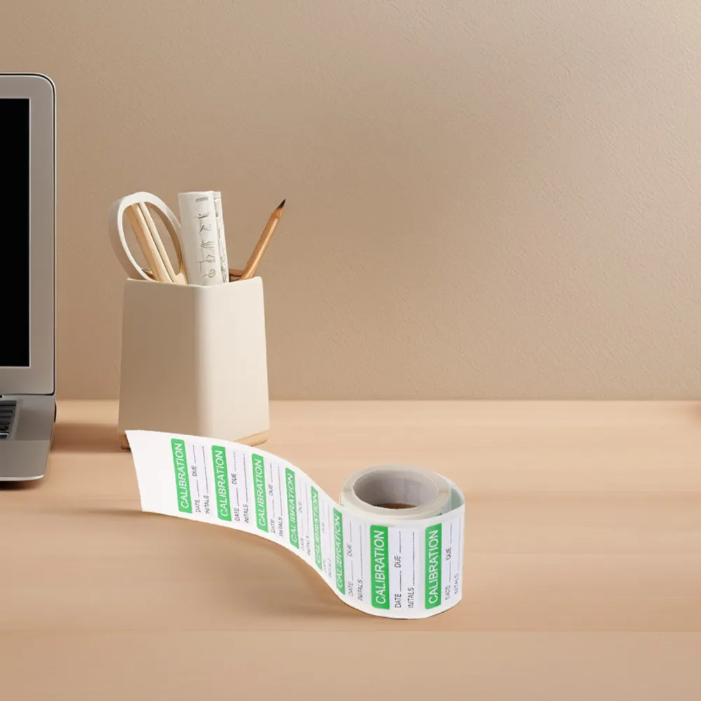 2-rolls-calibration-self-adhesive-stickers-green-writable-labels-waterproof-for-quality-control-ground-transport-maintenance